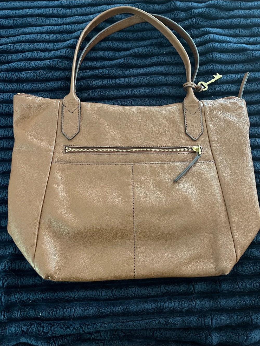 Fossil Classic Tan Leather Tote Bag - Everyday Carry